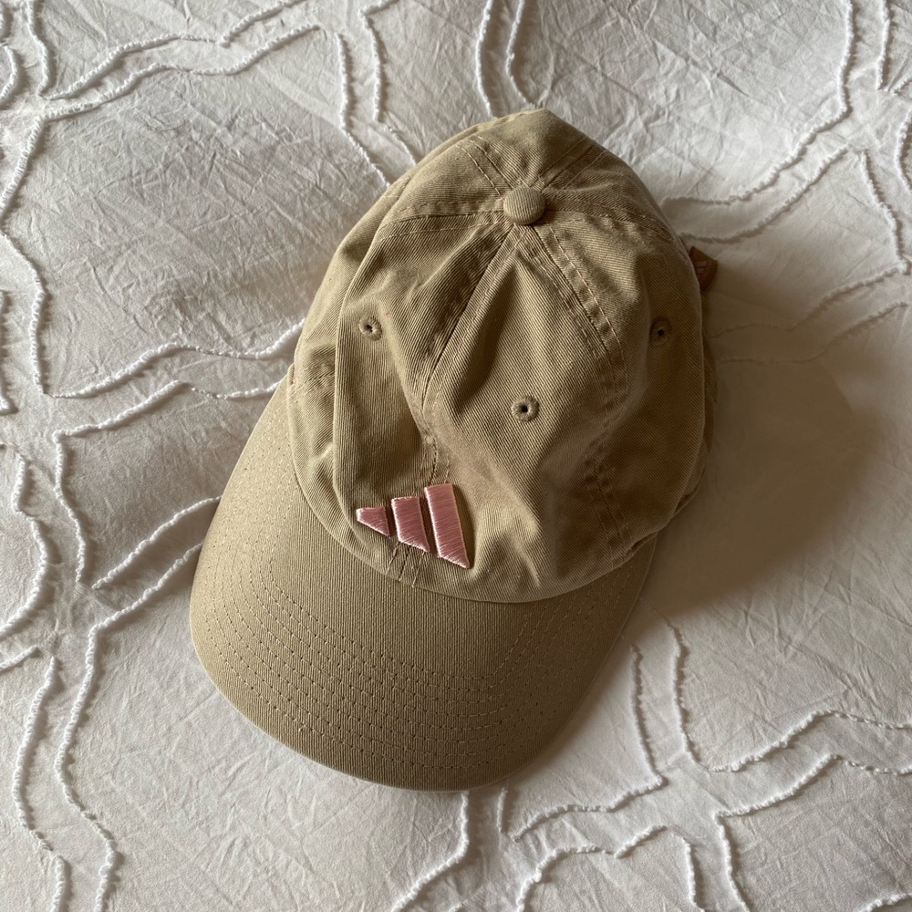 Tan and Pink Adidas Hat